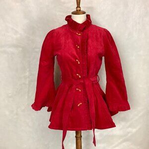 Kristinit Red Quilted Baby Corduroy Sigita Jacket NWT XS